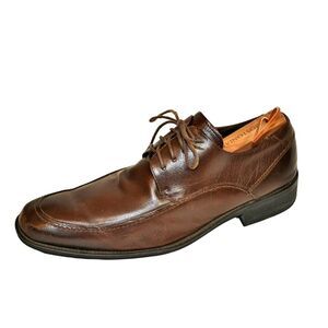 Mens Via Spiga Shoes 9.5M Dempsey Brown Leather Pointed toe Oxford Dress Casual
